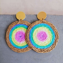 Load image into Gallery viewer, Raffia Grass Teardrop Earrings
