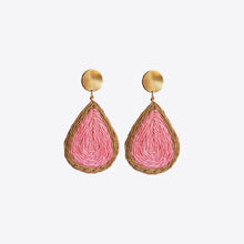 Load image into Gallery viewer, Raffia Grass Teardrop Earrings
