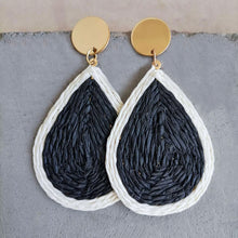 Load image into Gallery viewer, Raffia Grass Teardrop Earrings
